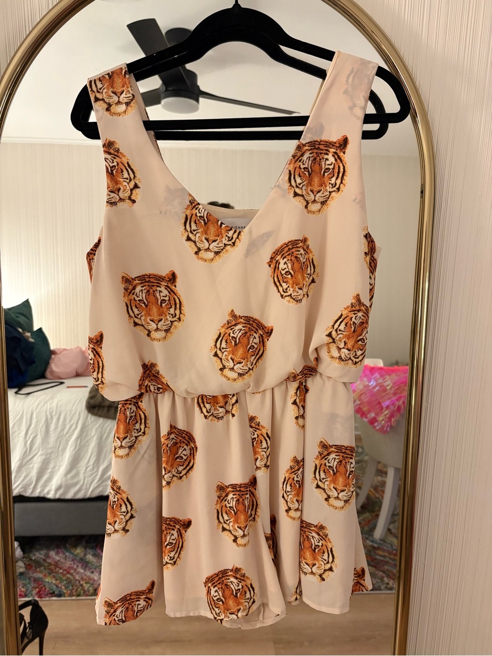 Adrienne Cream Tiger Print Romper